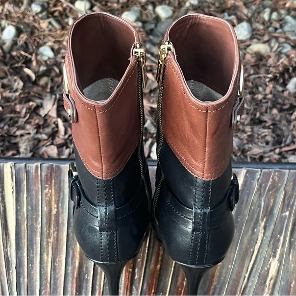 🌟HP🌟Michael Kors “Stockard” Leather Platform Stiletto Boot Black/Mocha 8 - Picture 6 of 12